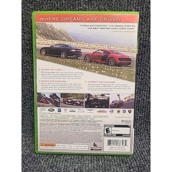 Xbox 360 Forza Motorsport 3 Microsoft 2 Disc Set  2009 w/Manual Tested CIB - Picture 2 of 5